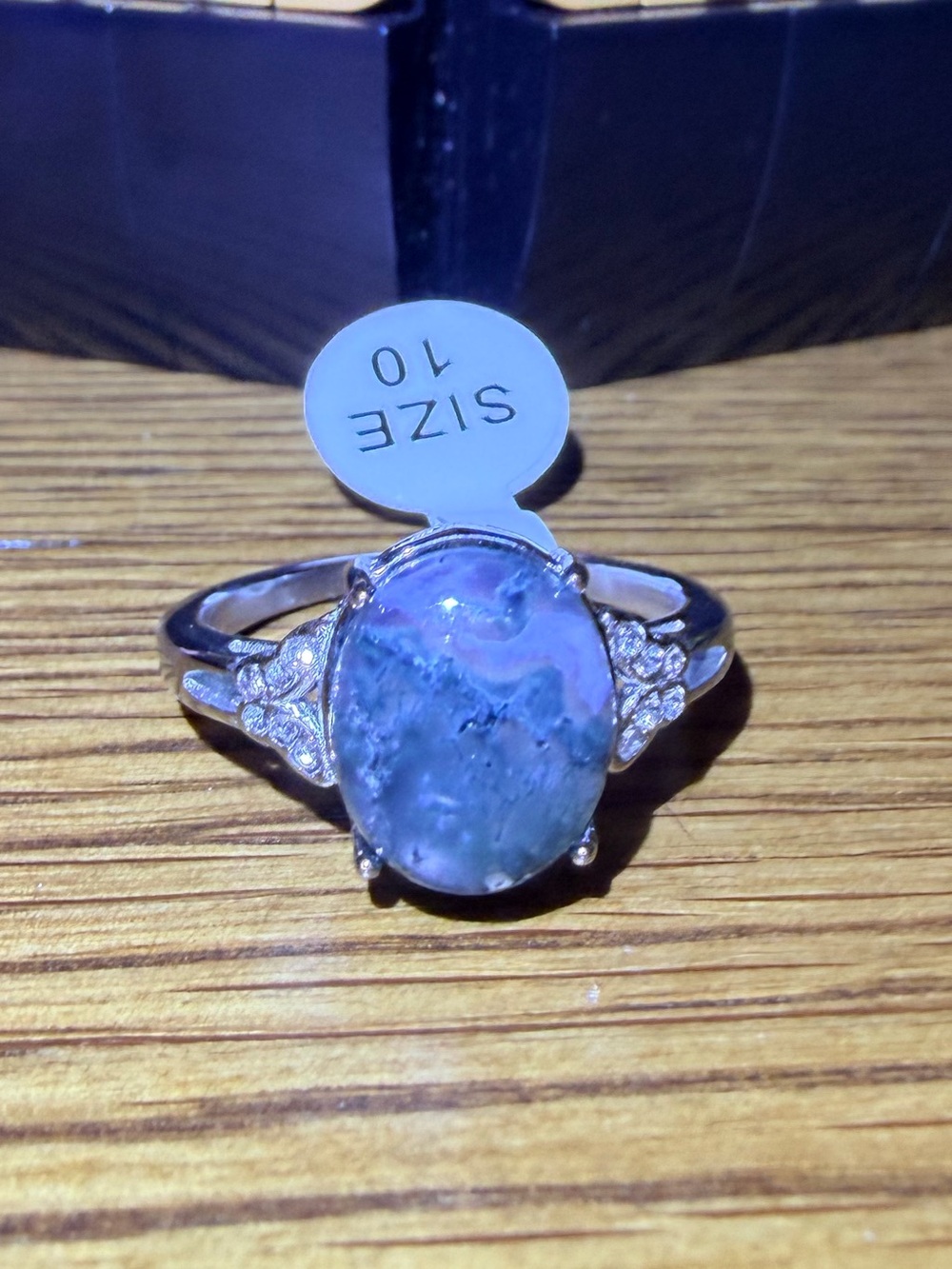 Stainless Steel Moss Agate Ring - Picture 9 of 9